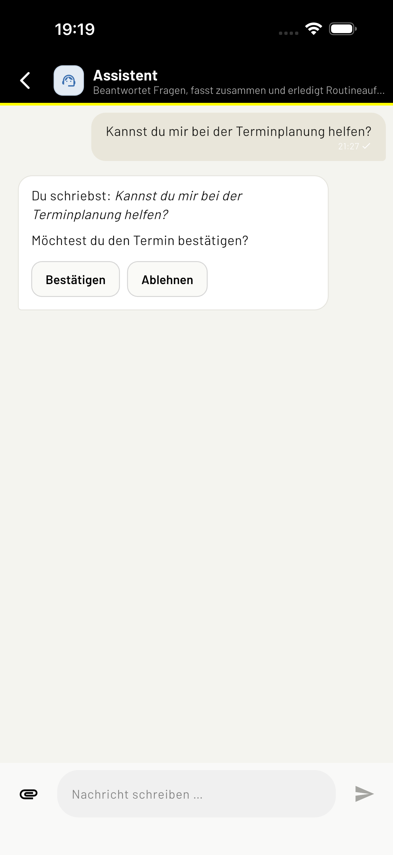 Fleißbots: Chat mit einem Bot