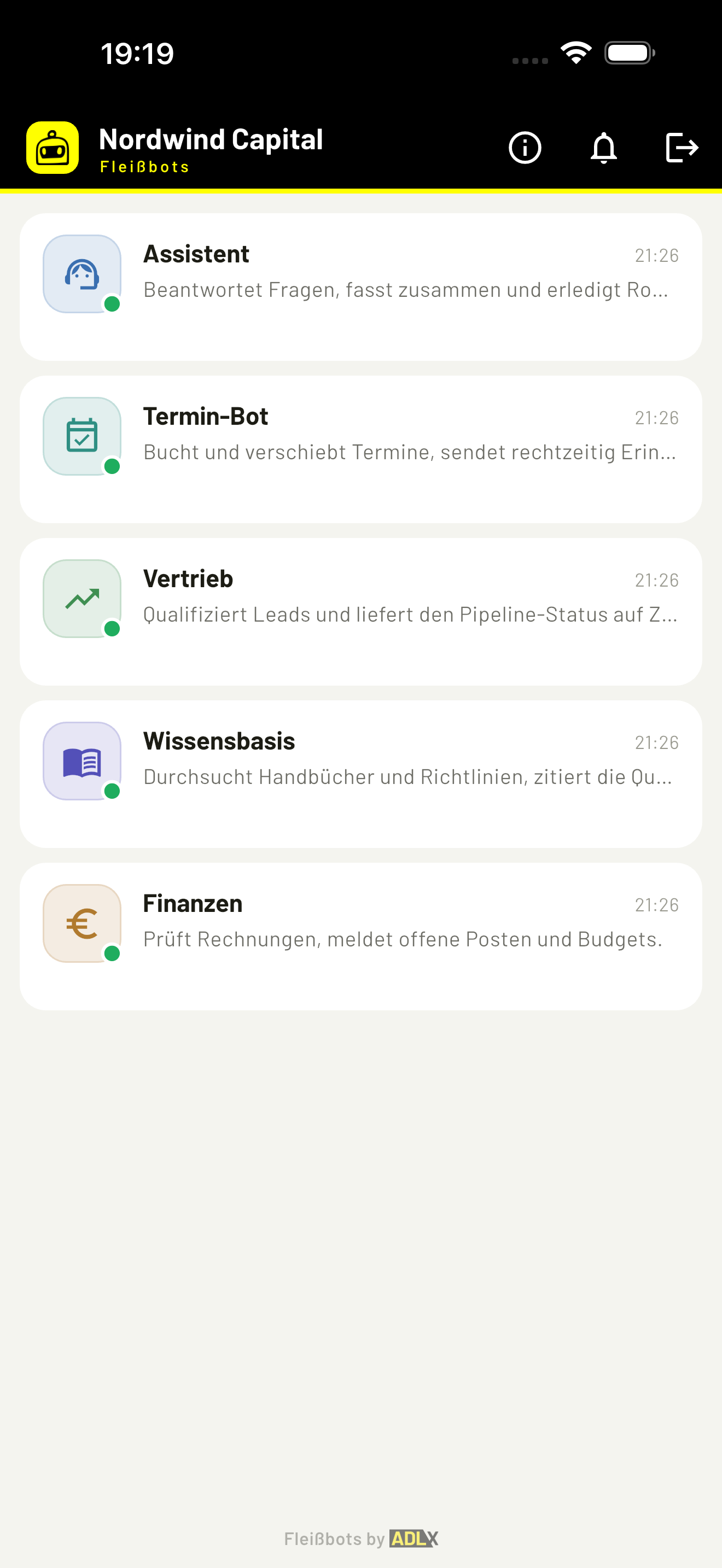 Fleißbots: Übersicht der Bots